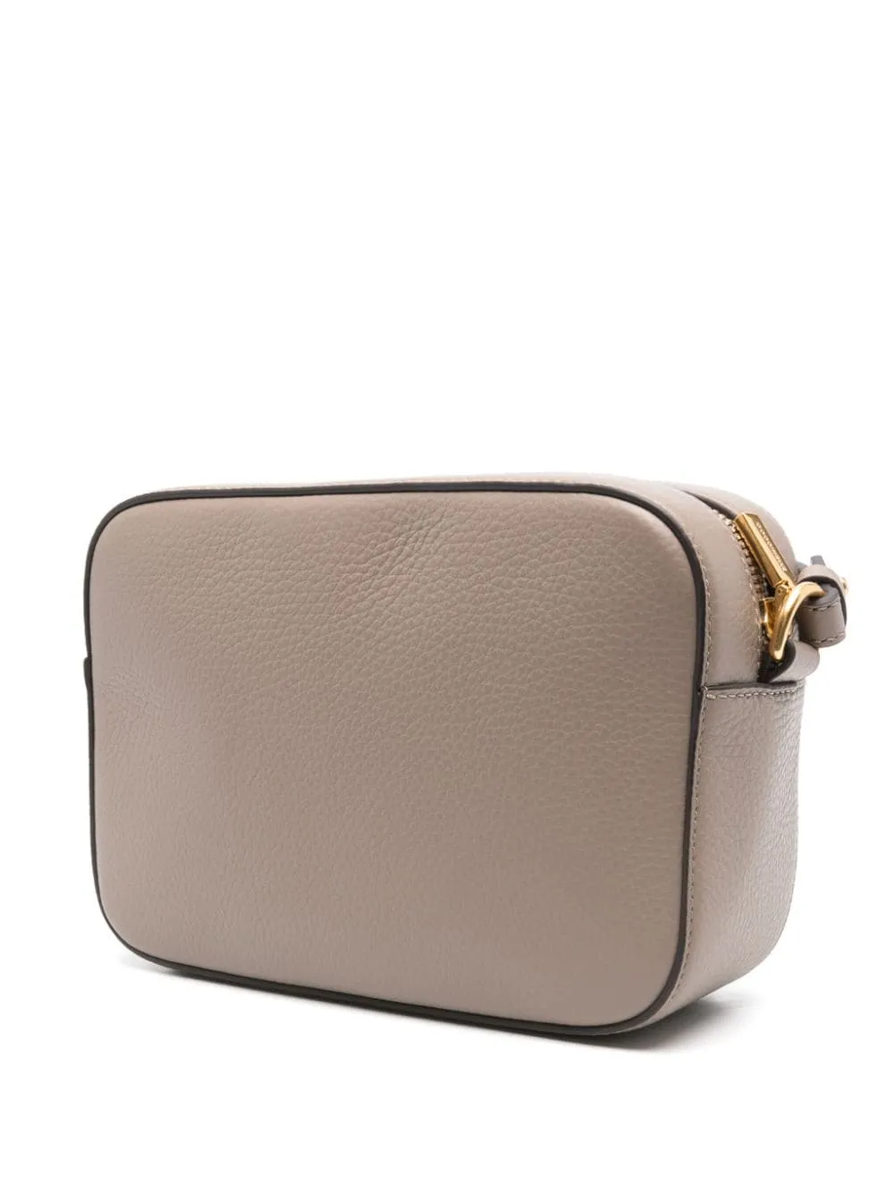 TAUPE LEATHER BAG WITH LOGO