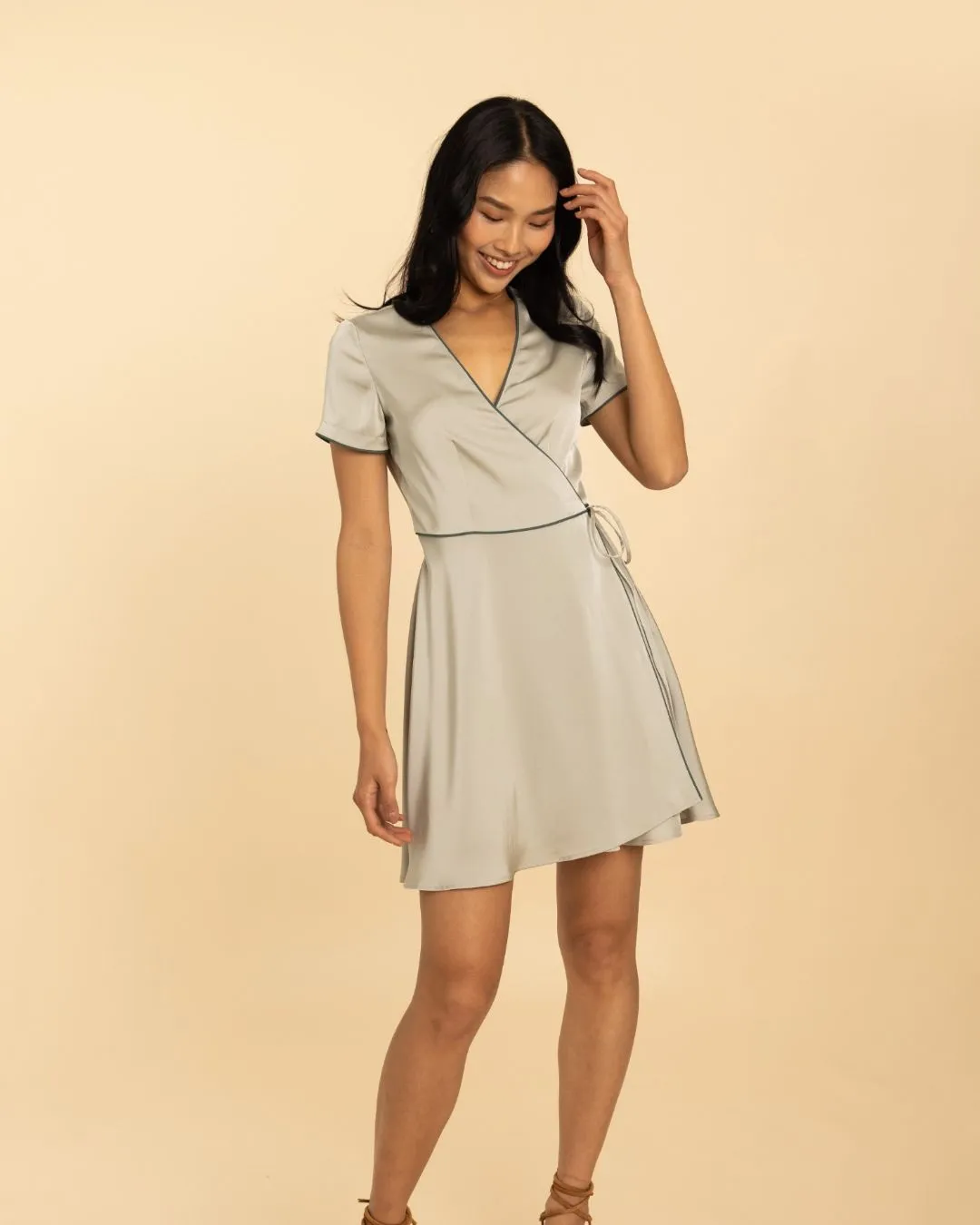 The Eloise Wrap Dress - Sage Green