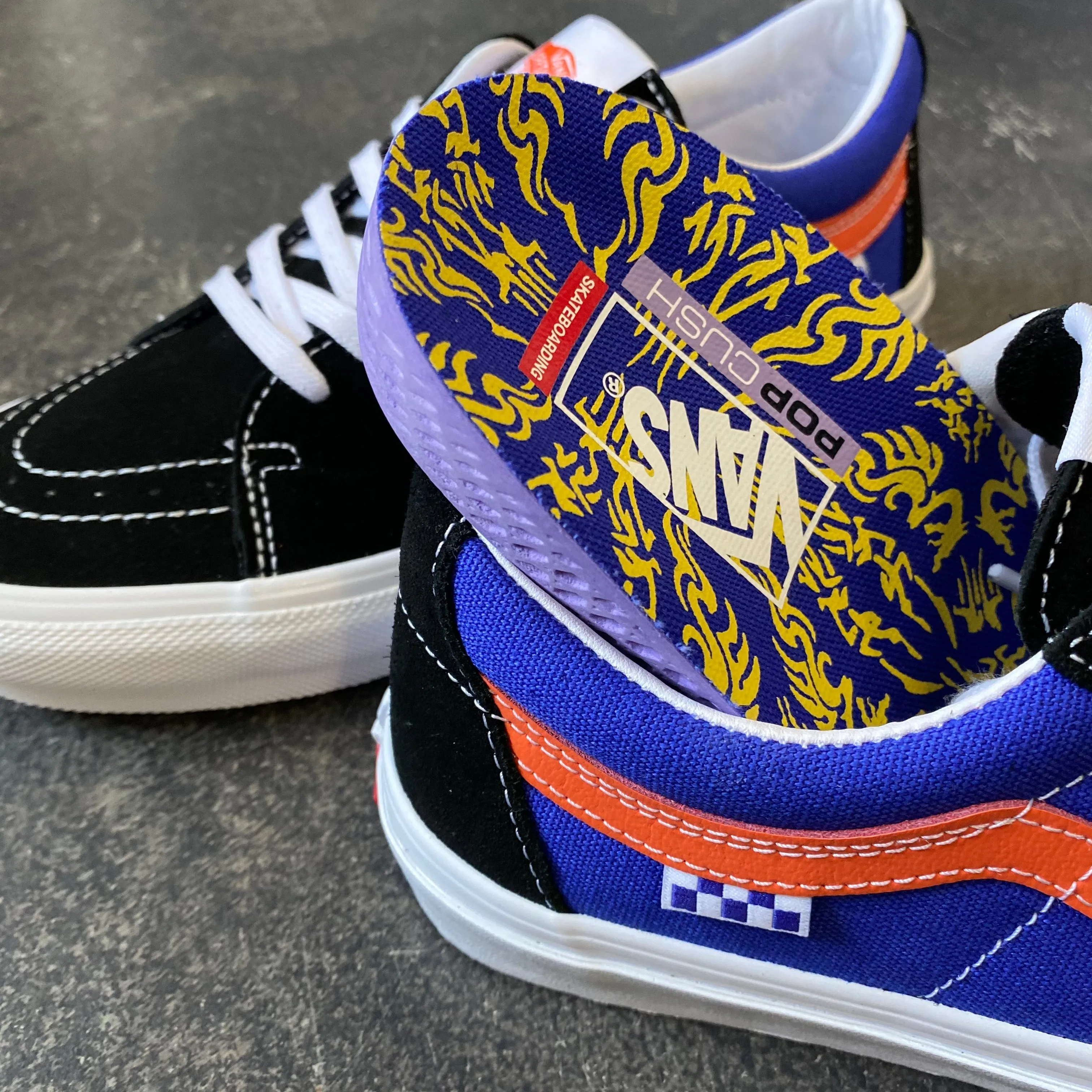 Vans Skate Sk8 Low Dragon Flame Blue/Orange SALE