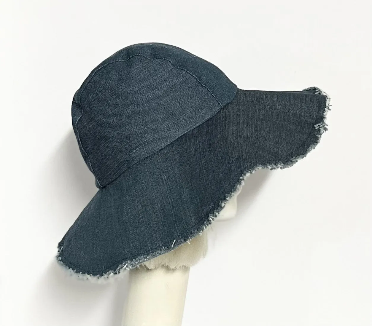 Wide Brim Denim Hat