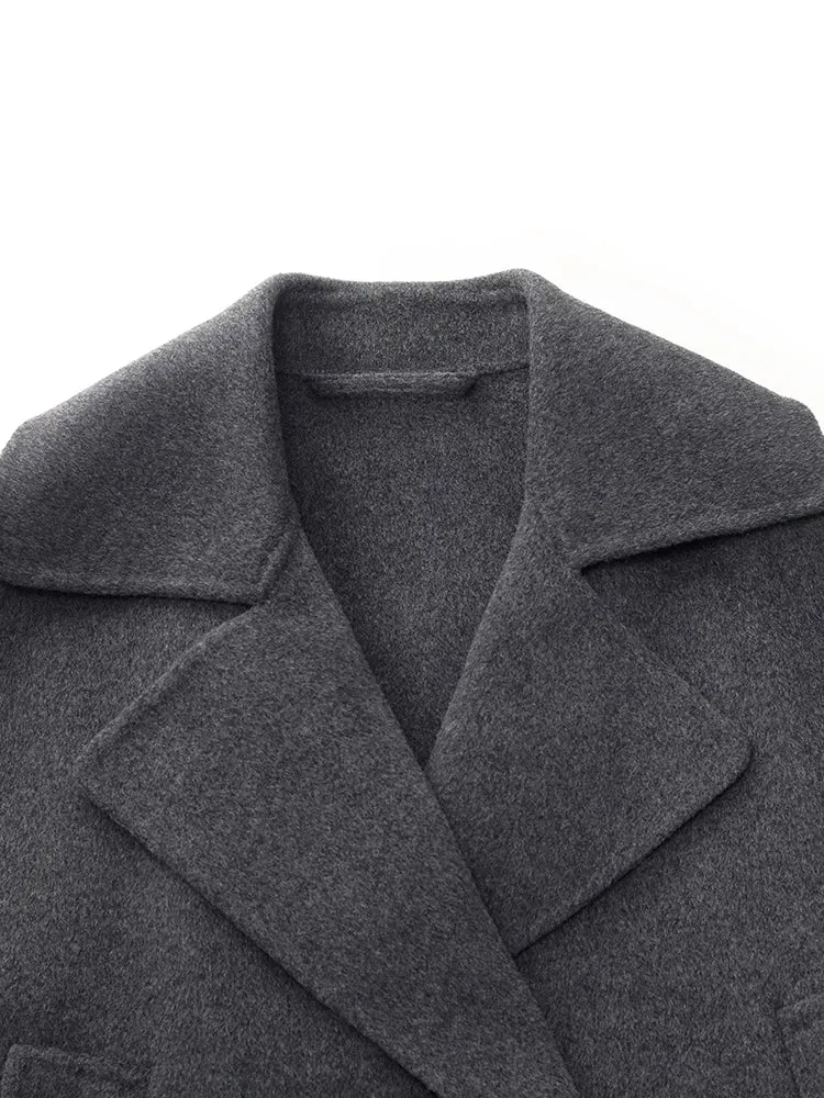 Wool Lapel Unisex Short Coat