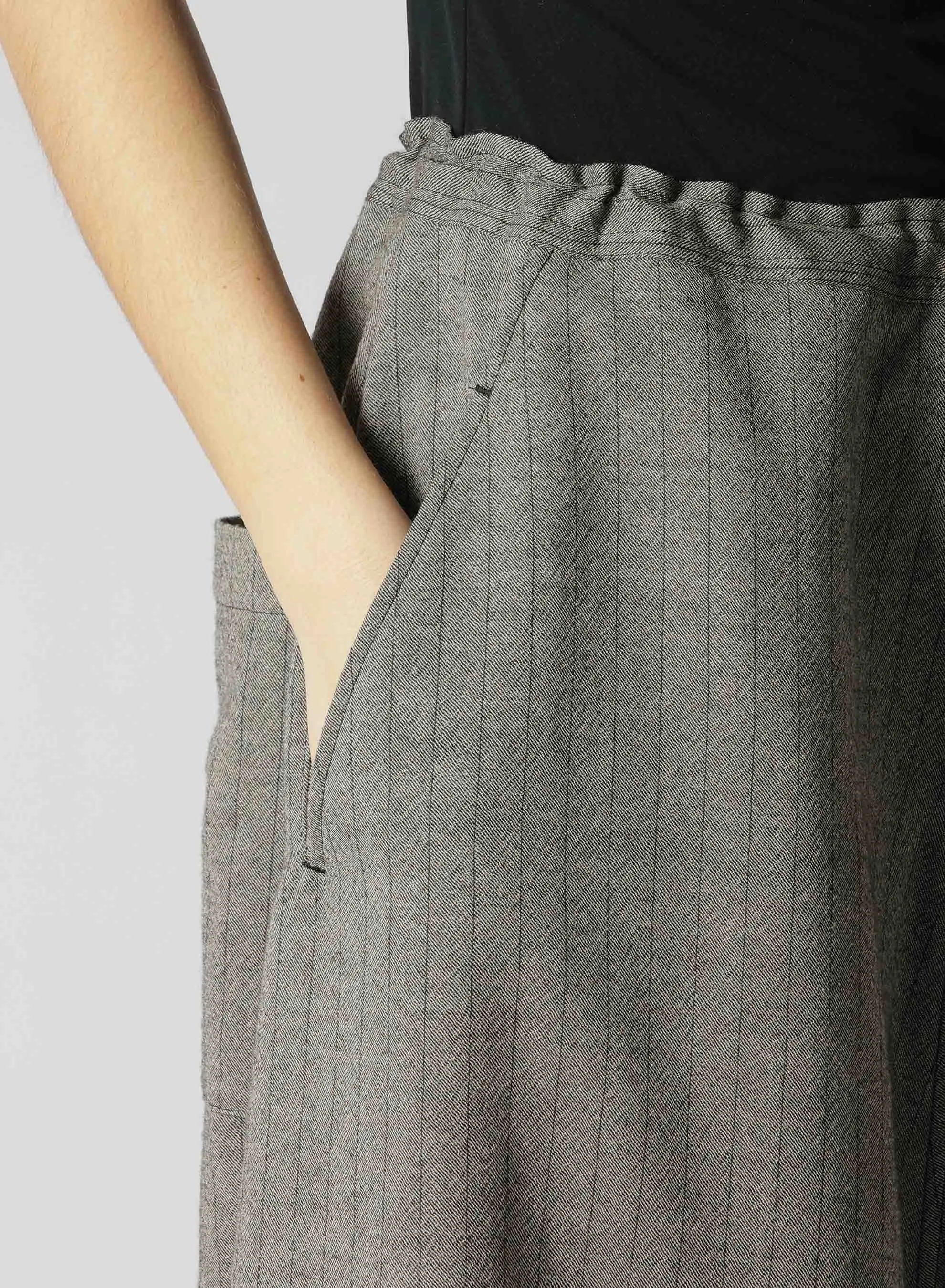 WOOL STRIPE SAROUEL PANTS