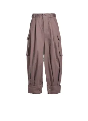 [Y's BORN PRODUCT] COTTON TWILL CUFFED HEM CARGO PANTS