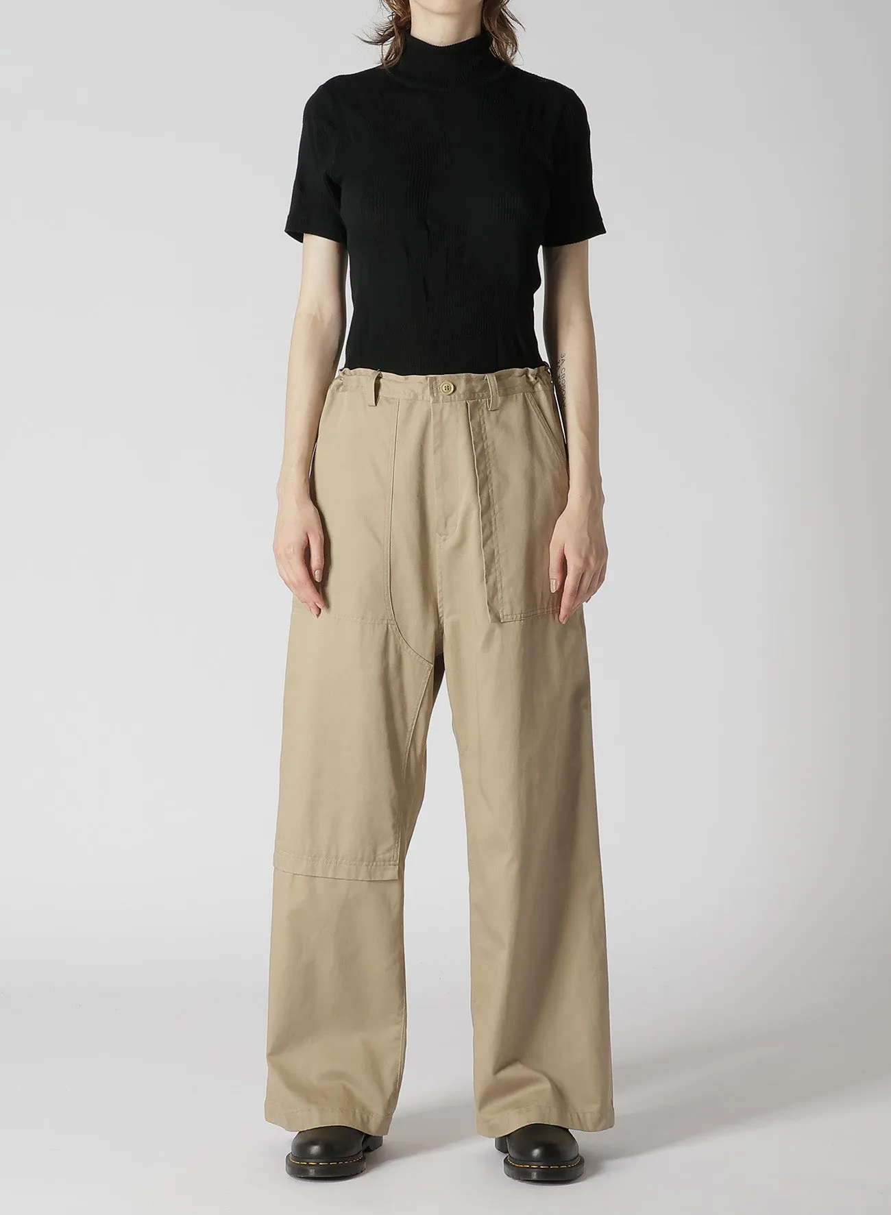 [Y's BORN PRODUCT] COTTON TWILL LONG STRAIGHT PANTS