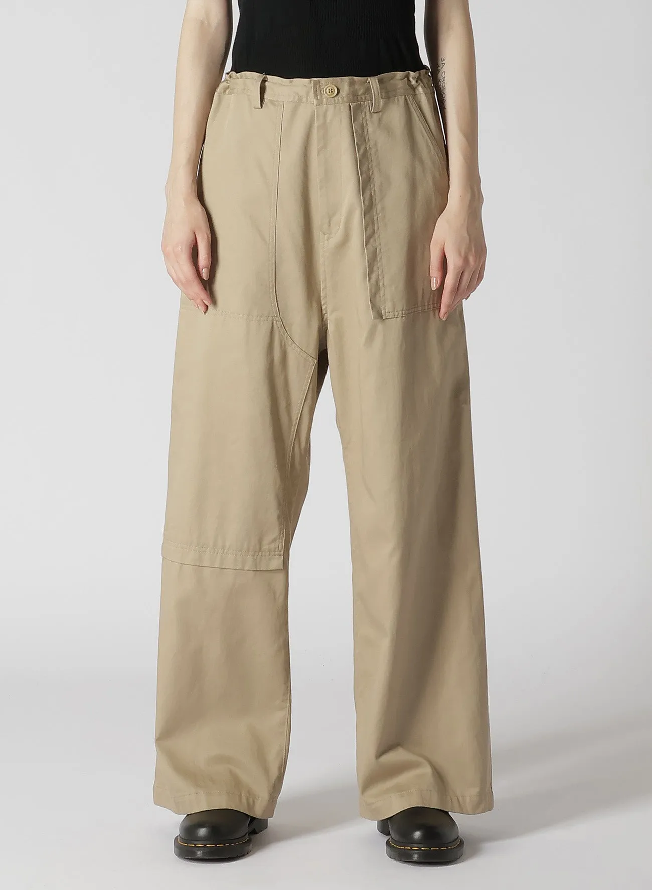 [Y's BORN PRODUCT] COTTON TWILL LONG STRAIGHT PANTS